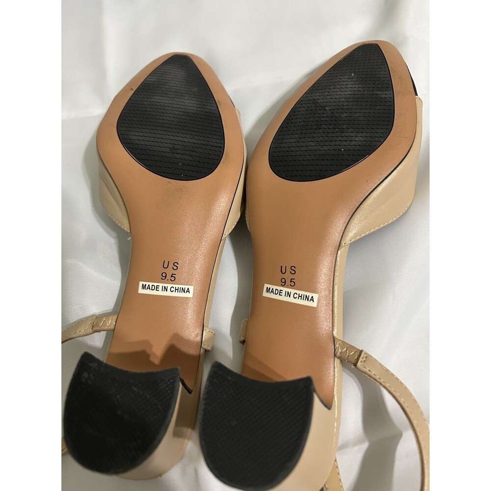 MIRAAZZURRA Women Sling Back Pumps Chunky Heels Round Toe Casual 2 Tone 9.5 - Picture 10 of 10